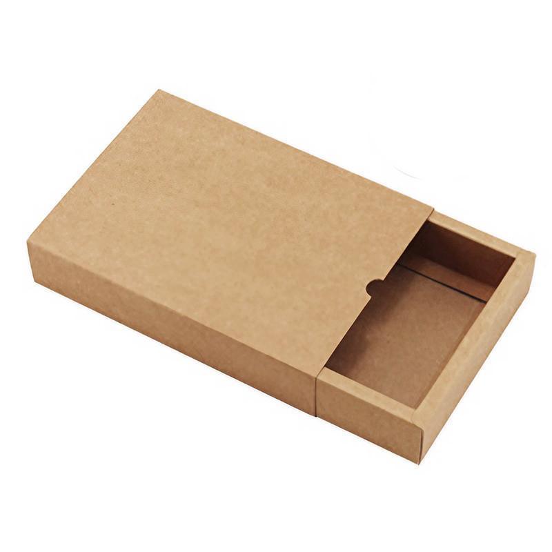 100PCS DIY Paper Box Drawer Type Jewelry Packing Box Tea Gift Cosmetics Kraft - 12*9*3.3cm 8