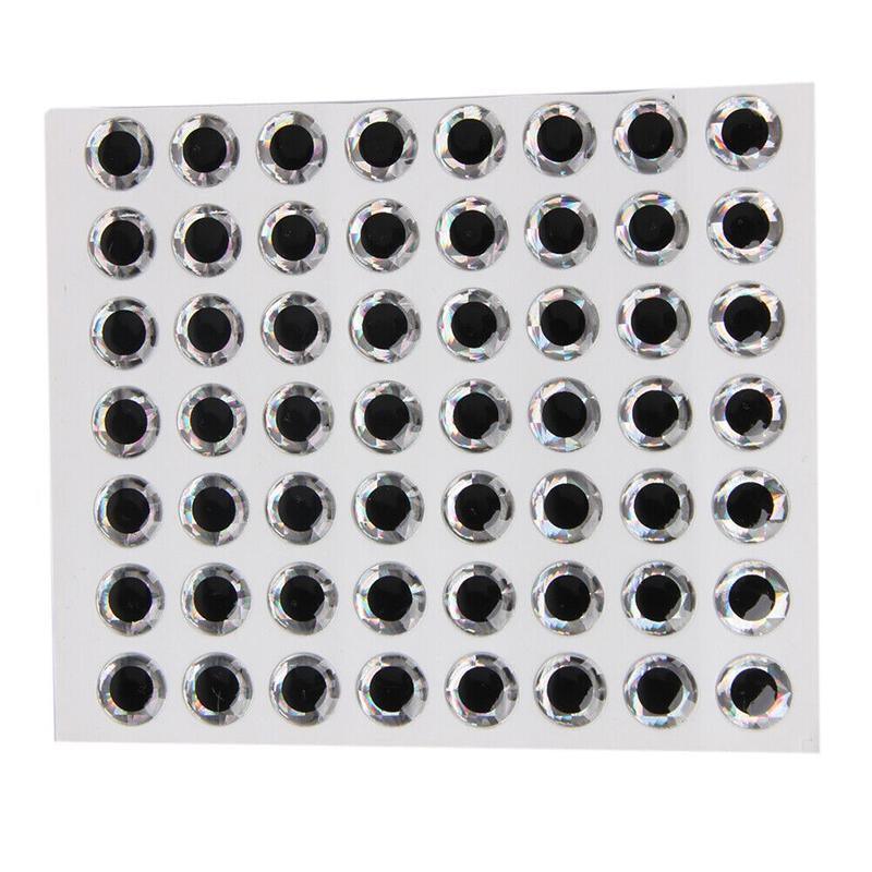 100PCS Fish Eyes 3D Holographic Lure Eyes Fly Tying Jigs Crafts Dolls - 100PCS / 5mm / Silver 3