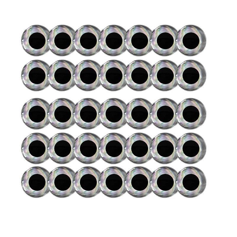 100PCS Fish Eyes 3D Holographic Lure Eyes Fly Tying Jigs Crafts Dolls - 100PCS / 5mm / Silver 8