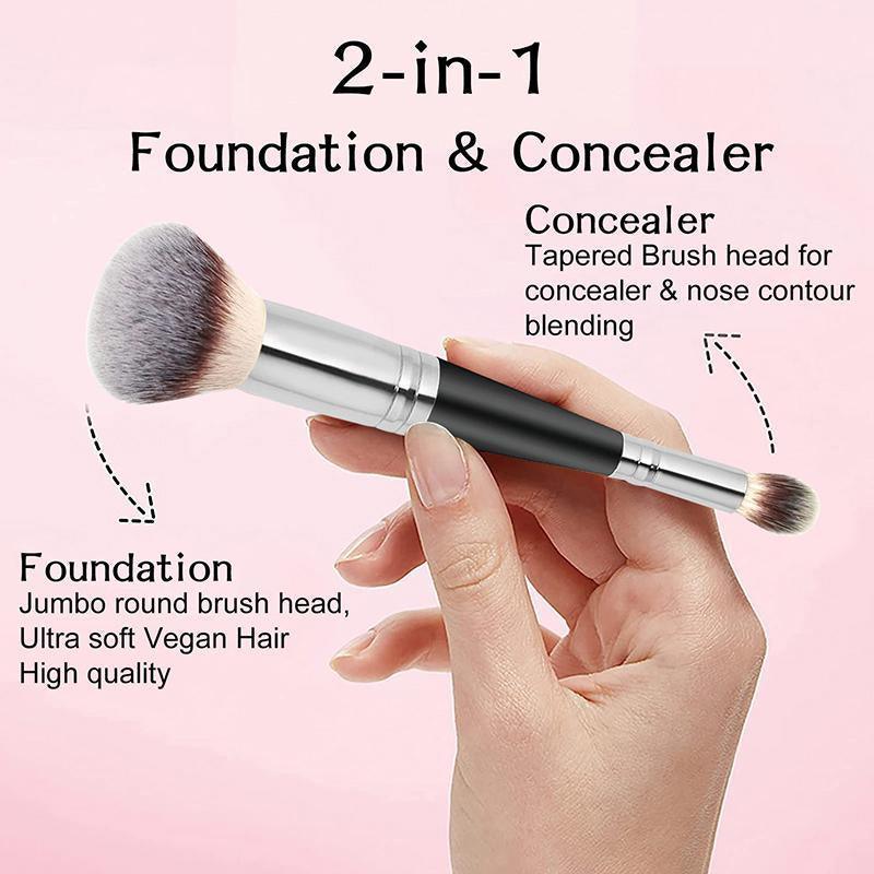 Double Ended Makeup Brush Liquid Foundation Powder Eyeshadow Cosmetic Brush Tool 5