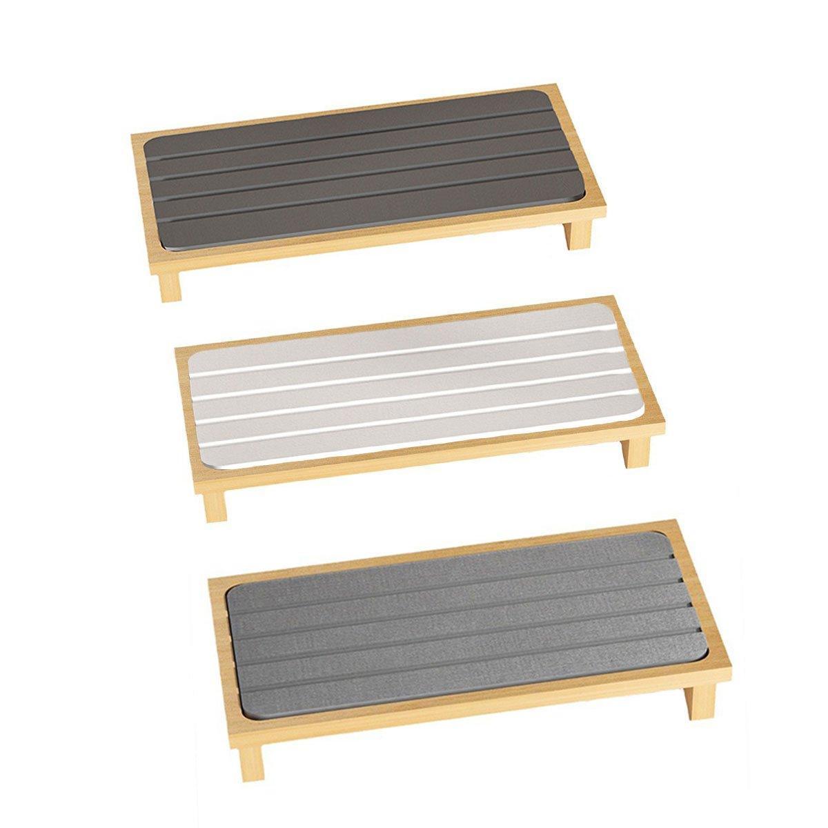 Countertop Absorbent Drainage Mat Sink Splash Pad Bathroom Tray Water Catcher - Dark Grey