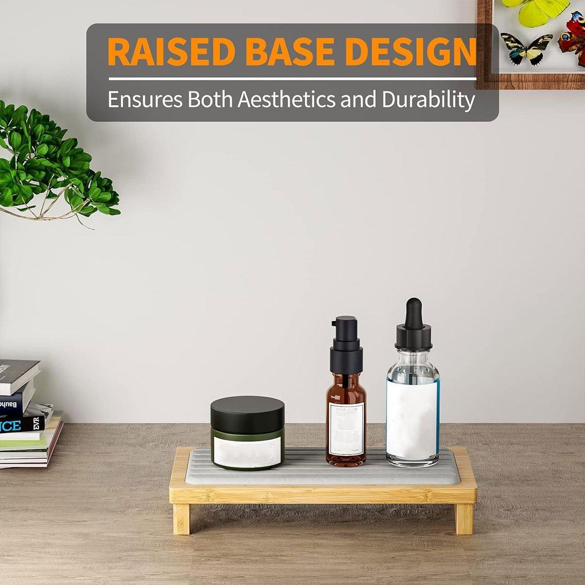 Countertop Absorbent Drainage Mat Sink Splash Pad Bathroom Tray Water Catcher - Dark Grey 4