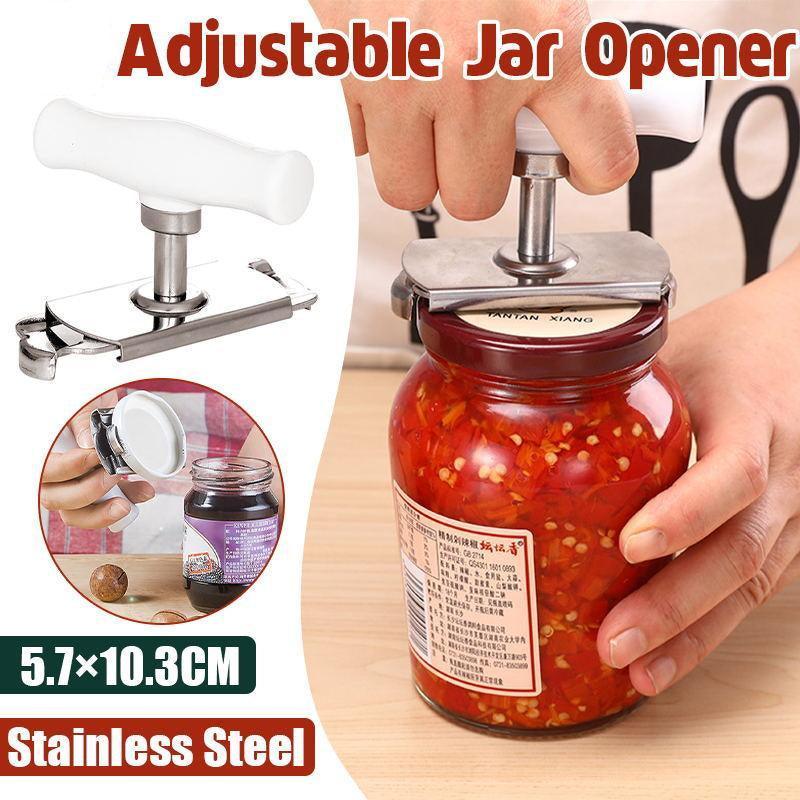 Adjustable Stainless Steel Jar Opener Bottle Lid Remover for Kitchen Use