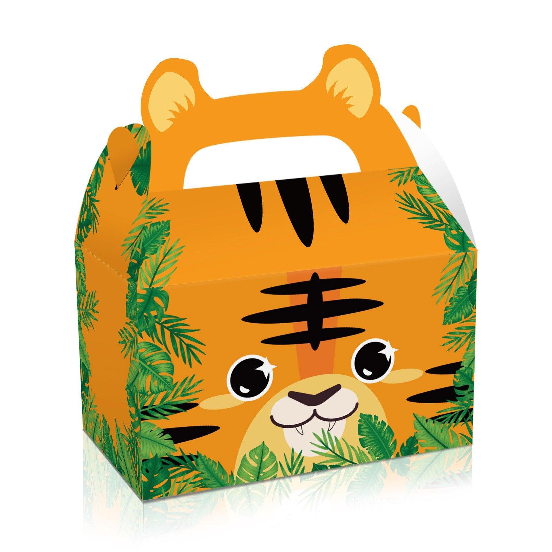 24X Jungle Safari Animal Gift Boxes Bag Favour Present Wrapping Candy Cookie Box 5