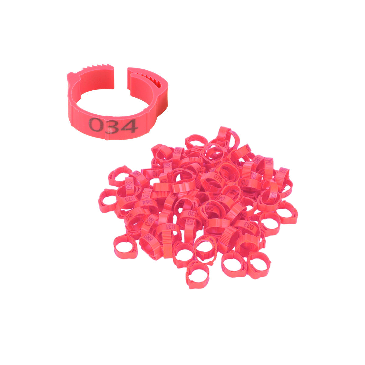 Chicken Duck Goose Leg Rings 100pcs Numbered Ankle Bands Bird ID Tags Farm Use - Green 7