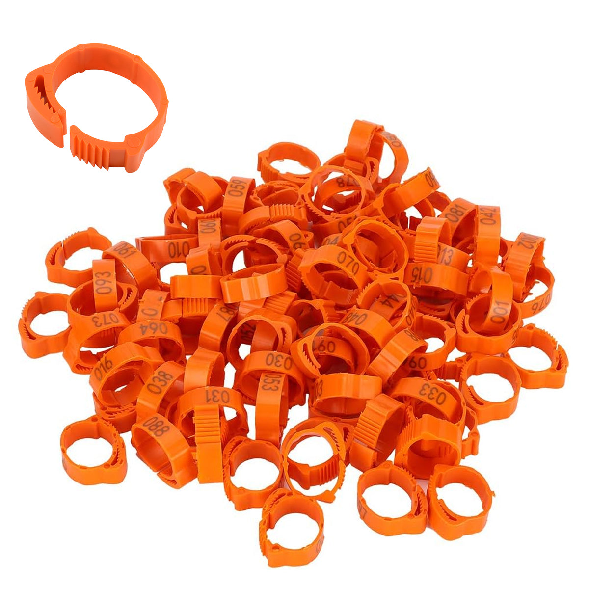 Chicken Duck Goose Leg Rings 100pcs Numbered Ankle Bands Bird ID Tags Farm Use - Green 8