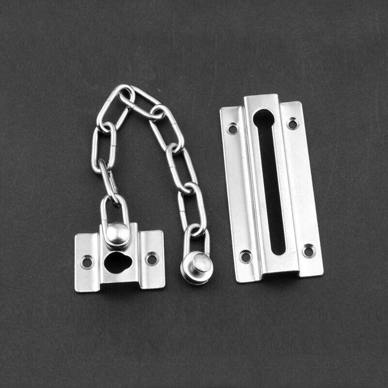 Security Door Chain Home Office Lock Guard Latch Stainless Sliding Fastener 3