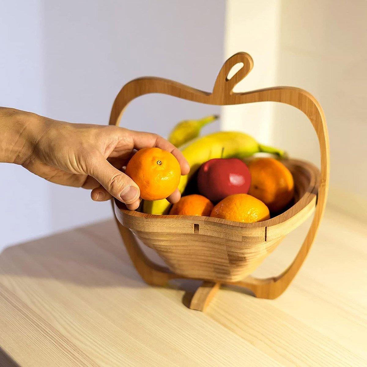 Wooden Fruit and Vegetable Storage Basket for Kitchen Organizing Home Storage 4