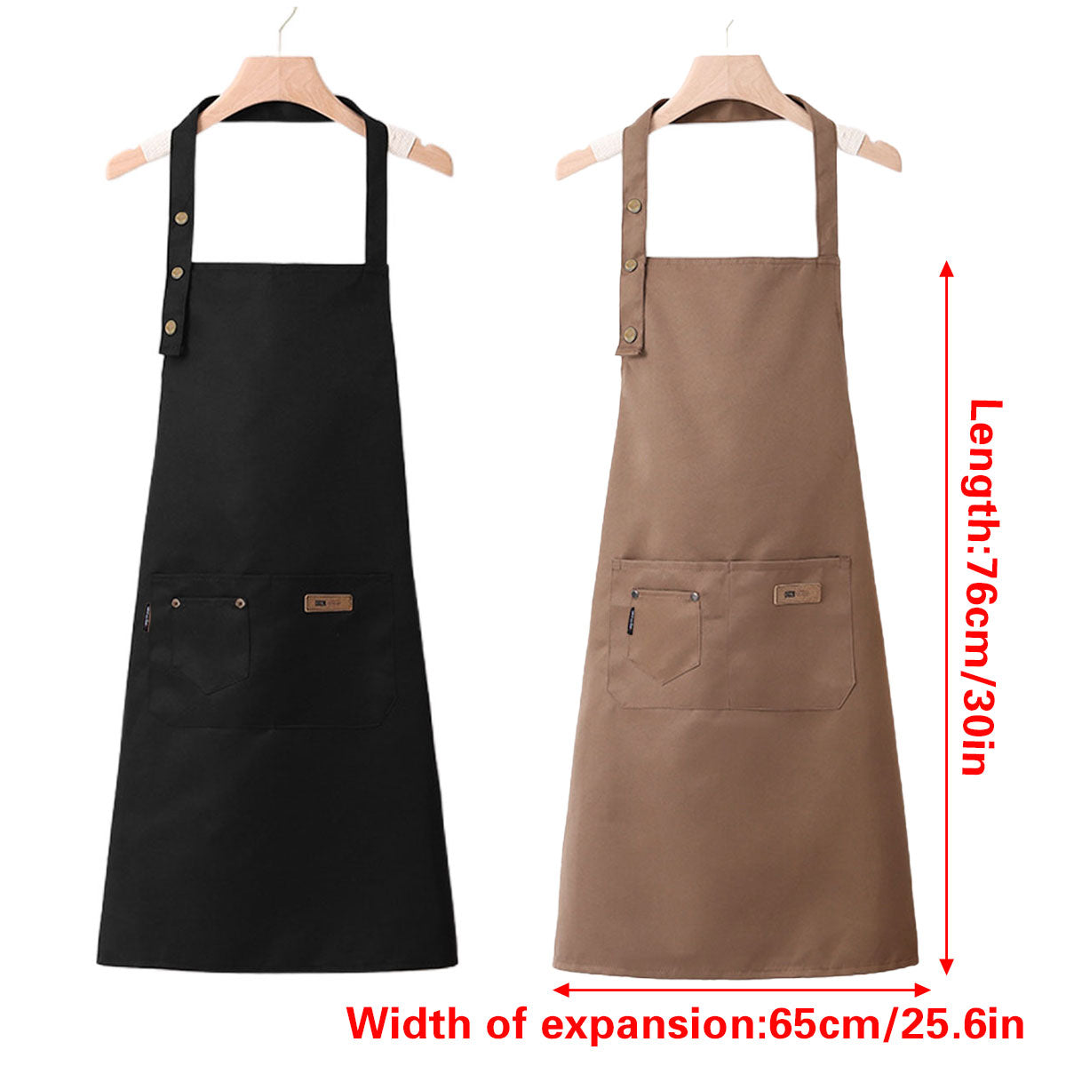 Adjustable Work Apron Neck Strap Waist Tie Kitchen Cooking Bib Apron Men Women - Black 3