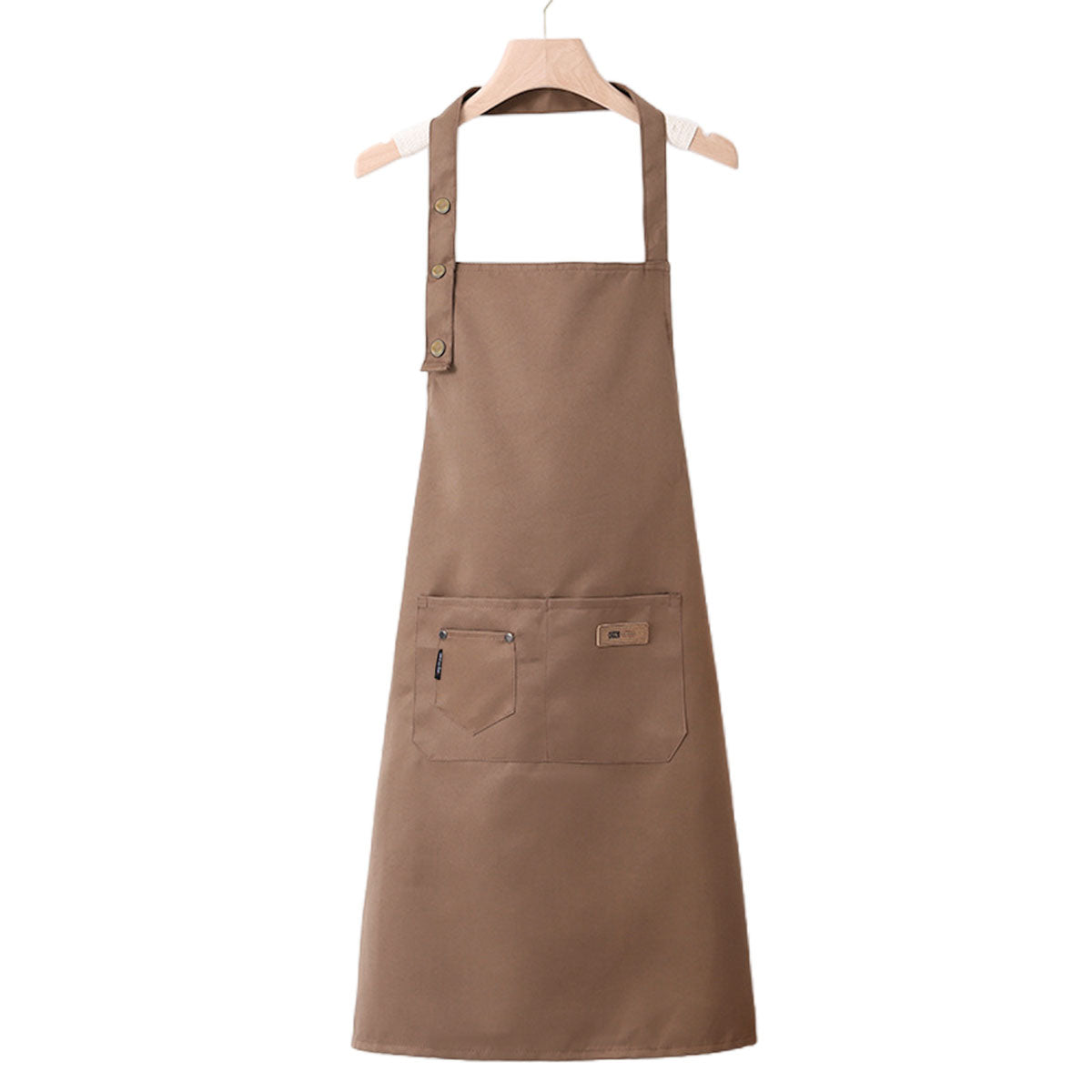 Adjustable Work Apron Neck Strap Waist Tie Kitchen Cooking Bib Apron Men Women - Brown 7