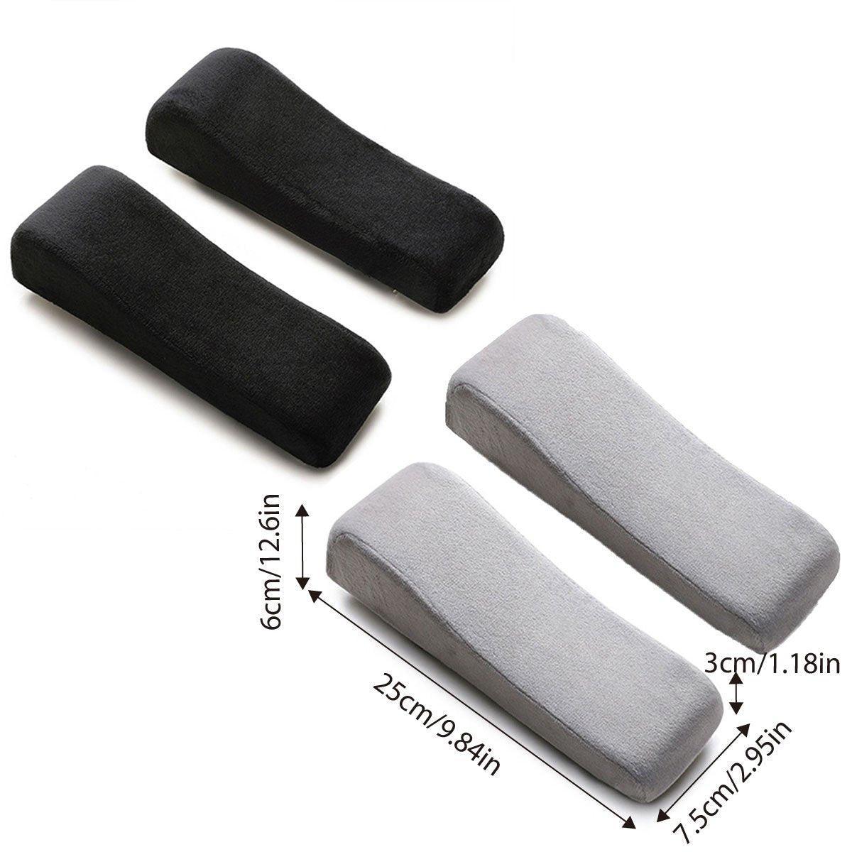 2PCS Elbow Arm Rest Cushion Chair Armrest Pads Memory Foam Office Support Pillow - Grey 3