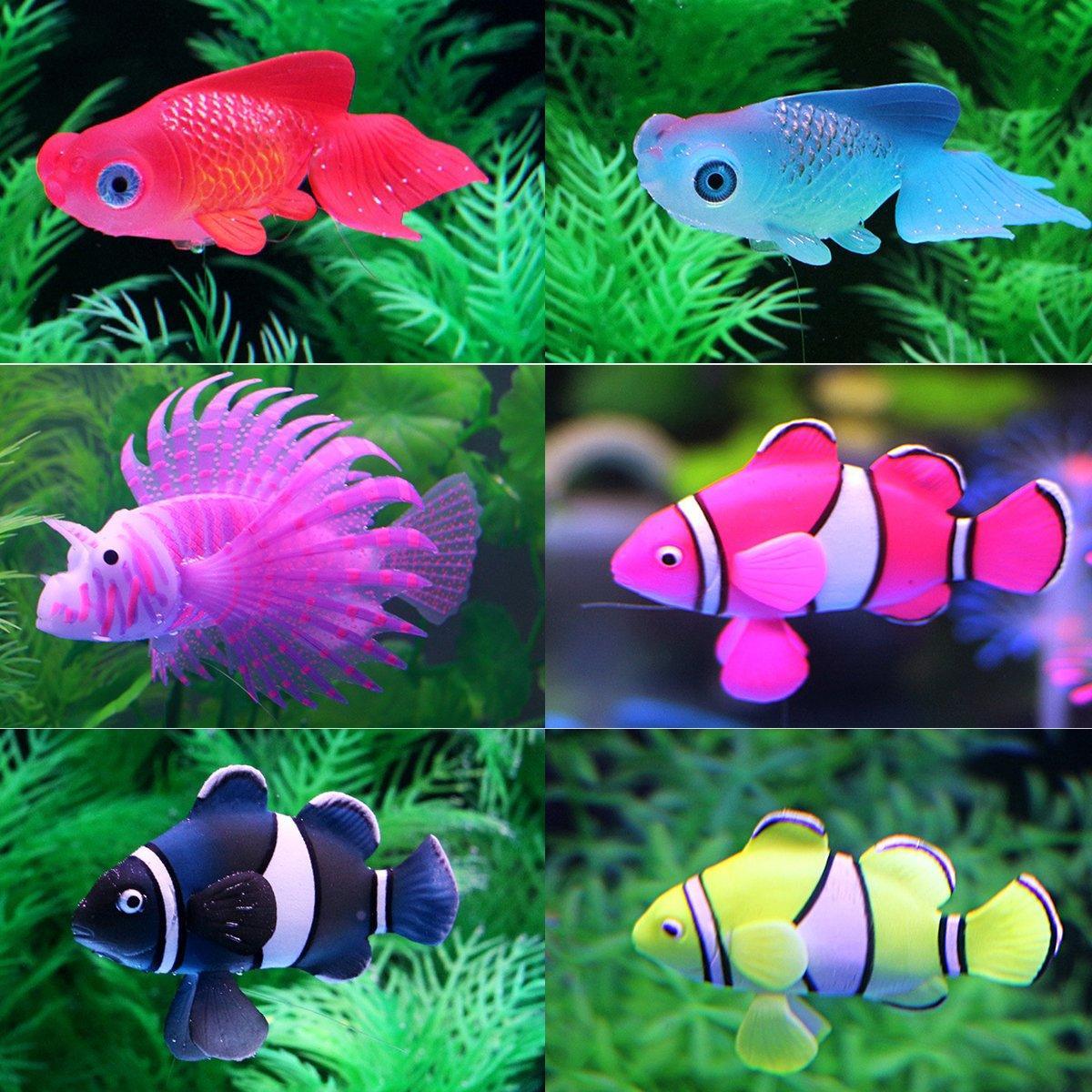 2PCS Artificial Betta Fish Aquarium Decorations Silicone Floating Moving Fish - Sky Blue Goldfish 5