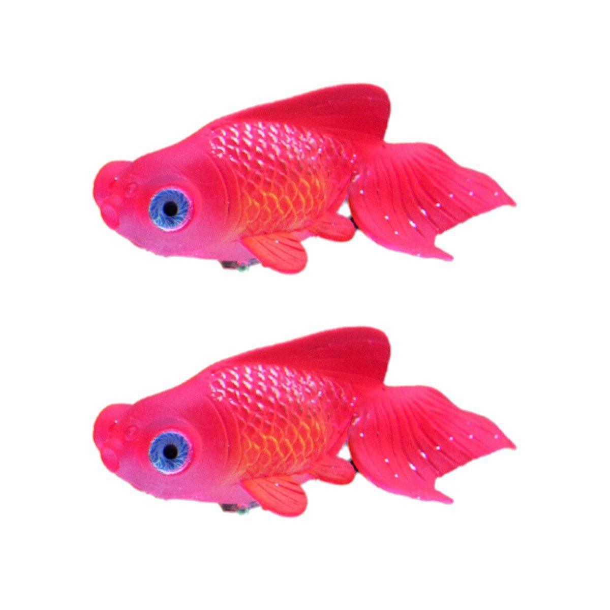 2PCS Artificial Betta Fish Aquarium Decorations Silicone Floating Moving Fish - Sky Blue Goldfish 7