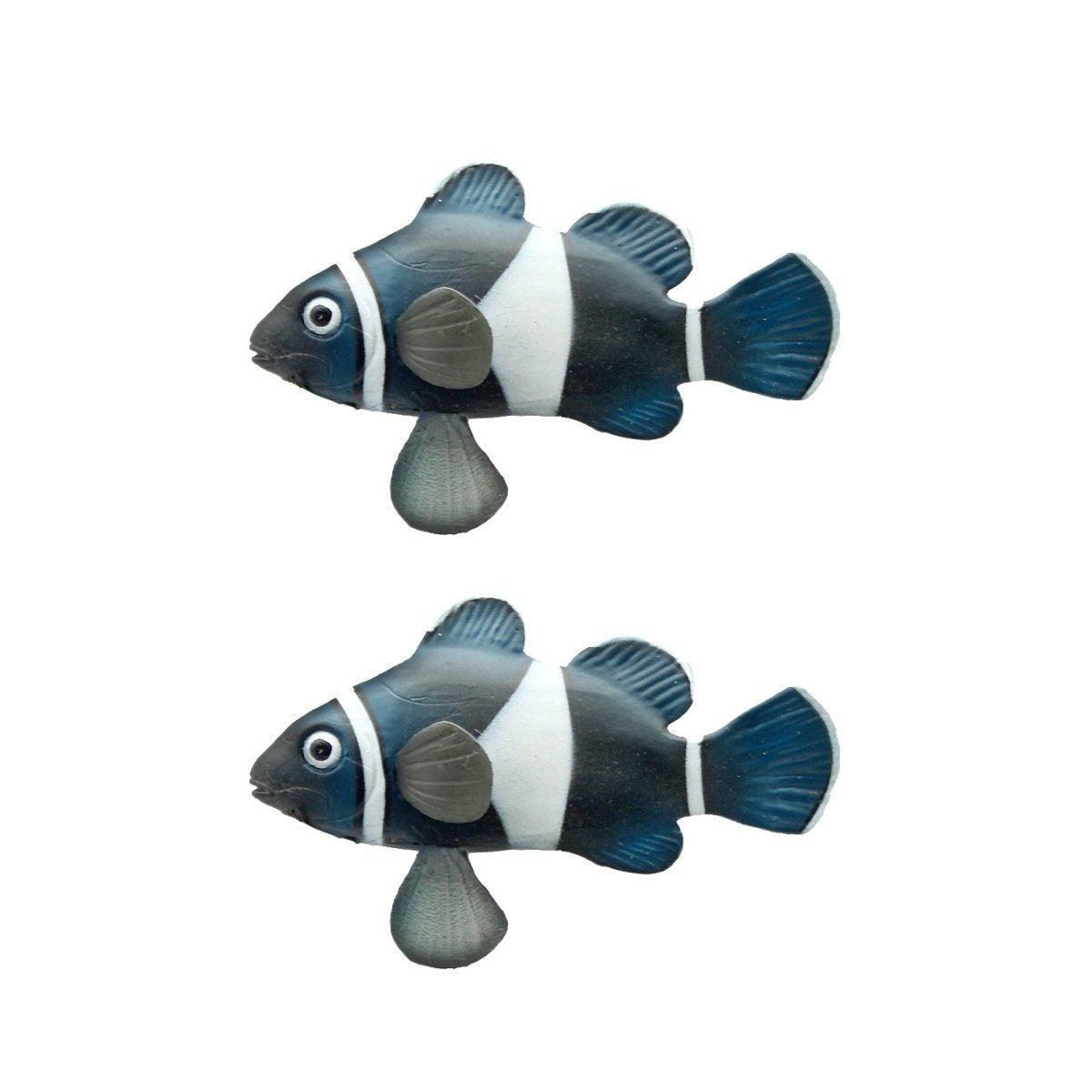 2PCS Artificial Betta Fish Aquarium Decorations Silicone Floating Moving Fish - Sky Blue Goldfish 9