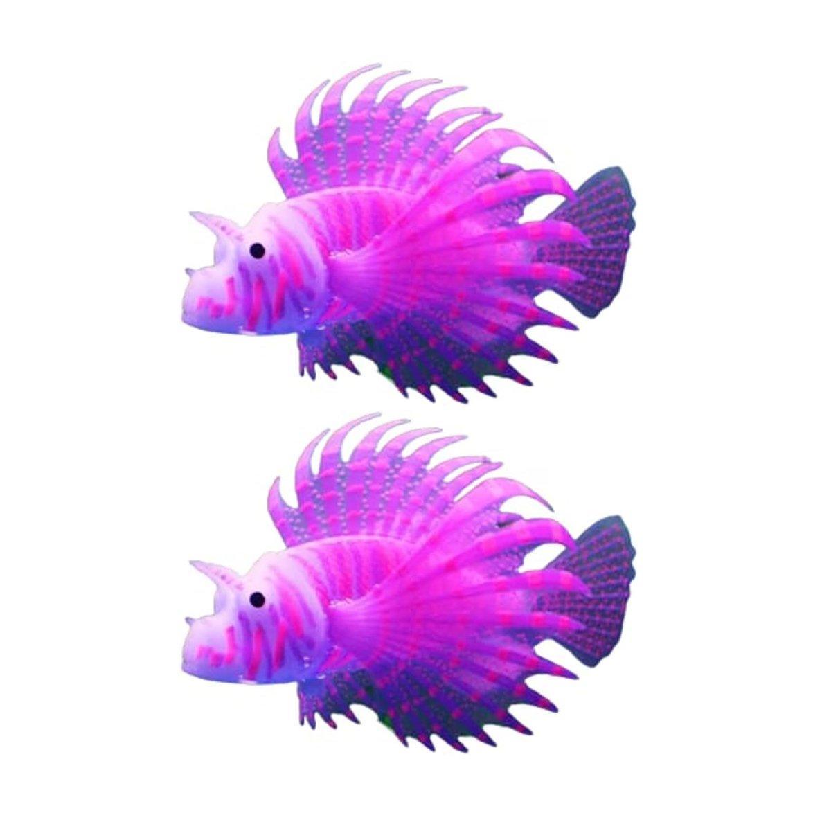 2PCS Artificial Betta Fish Aquarium Decorations Silicone Floating Moving Fish - Sky Blue Goldfish 11