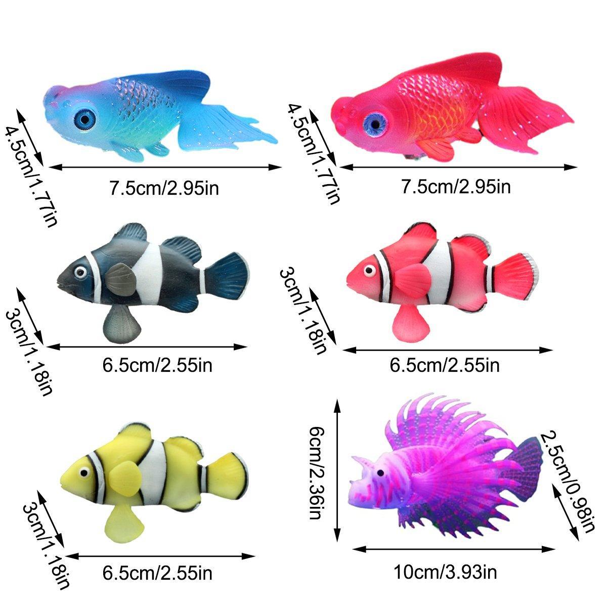 2PCS Artificial Betta Fish Aquarium Decorations Silicone Floating Moving Fish - Purple Lionfish 3