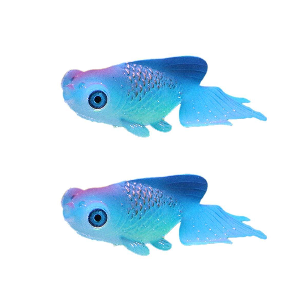 2PCS Artificial Betta Fish Aquarium Decorations Silicone Floating Moving Fish - Purple Lionfish 6