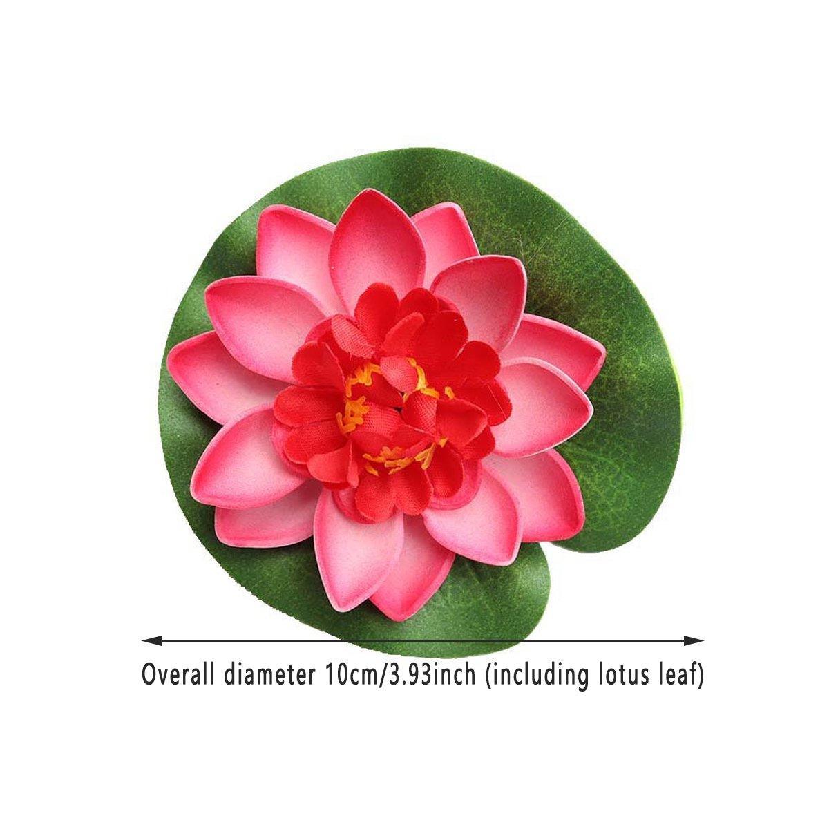 9pcs Simulation Lotus Flowers Leaves Water Lily Pond Fish Tank Decoration 3