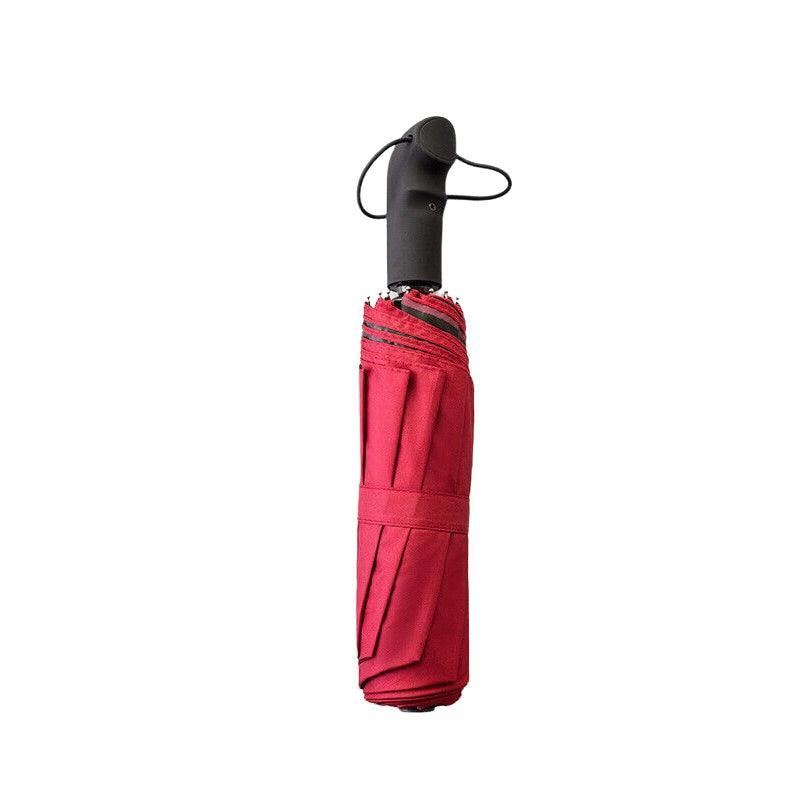 Automatic Umbrella Auto Open Close Compact Folding Anti Rain Windproof 10Ribs Au - Wine Red 8