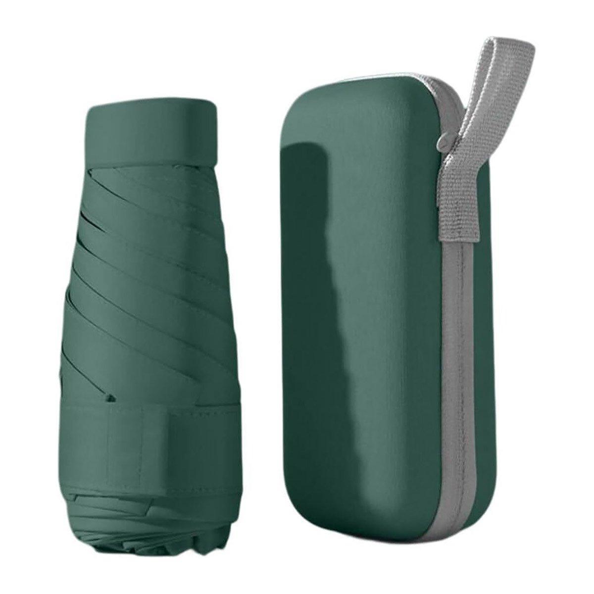 Portable Compact Five-Fold Umbrella UV Sun Protection Travel Manual Umbrella - Green 10