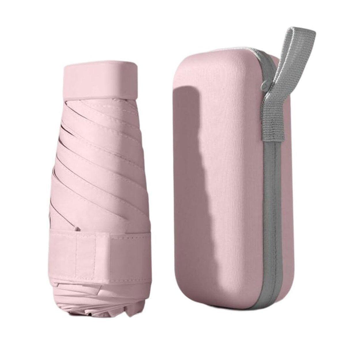 Portable Compact Five-Fold Umbrella UV Sun Protection Travel Manual Umbrella - Pink 8