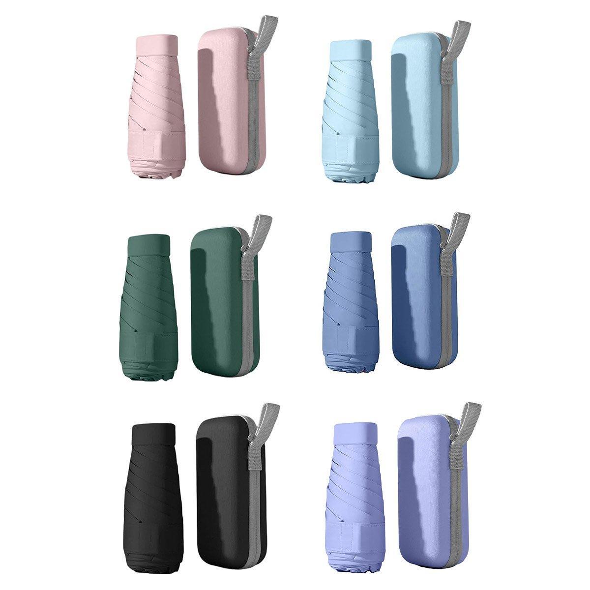 Portable Compact Five-Fold Umbrella UV Sun Protection Travel Manual Umbrella - Purple