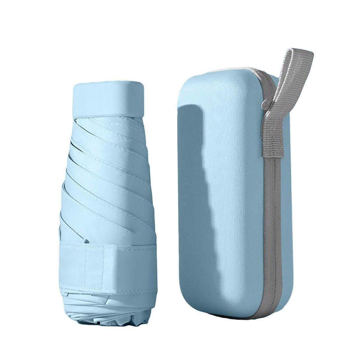 Portable Compact Five-Fold Umbrella UV Sun Protection Travel Manual Umbrella - Sky Blue 9