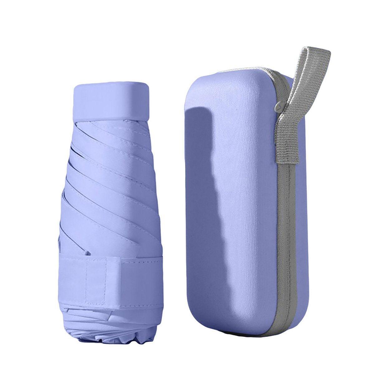 Portable Compact Five-Fold Umbrella UV Sun Protection Travel Manual Umbrella - Sky Blue 11