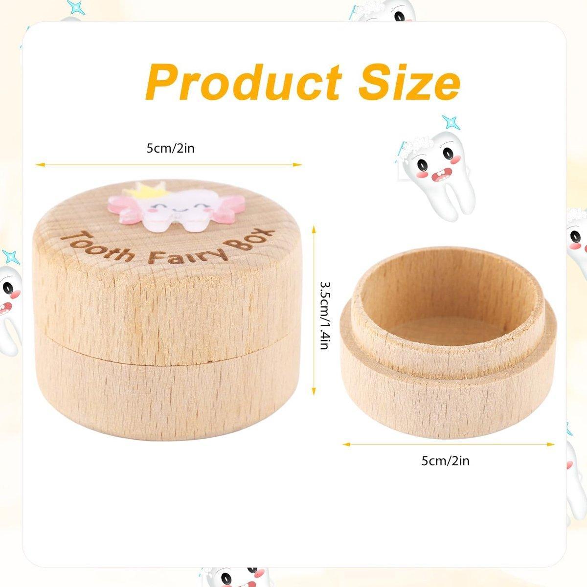 Wooden Baby Teeth Hair Keepsake Box Memory Storage for Boys Girls Hair Holder 3