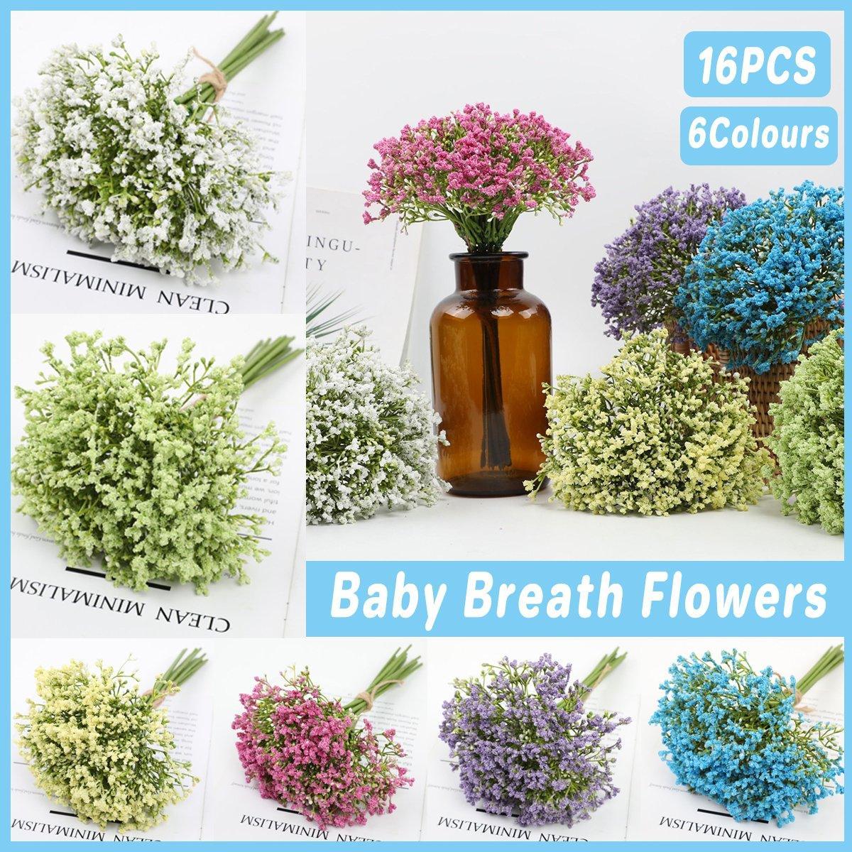 16pcs Artificial Foam Full Star Flowers Wedding Bouquet Home Decor Simulation - Blue