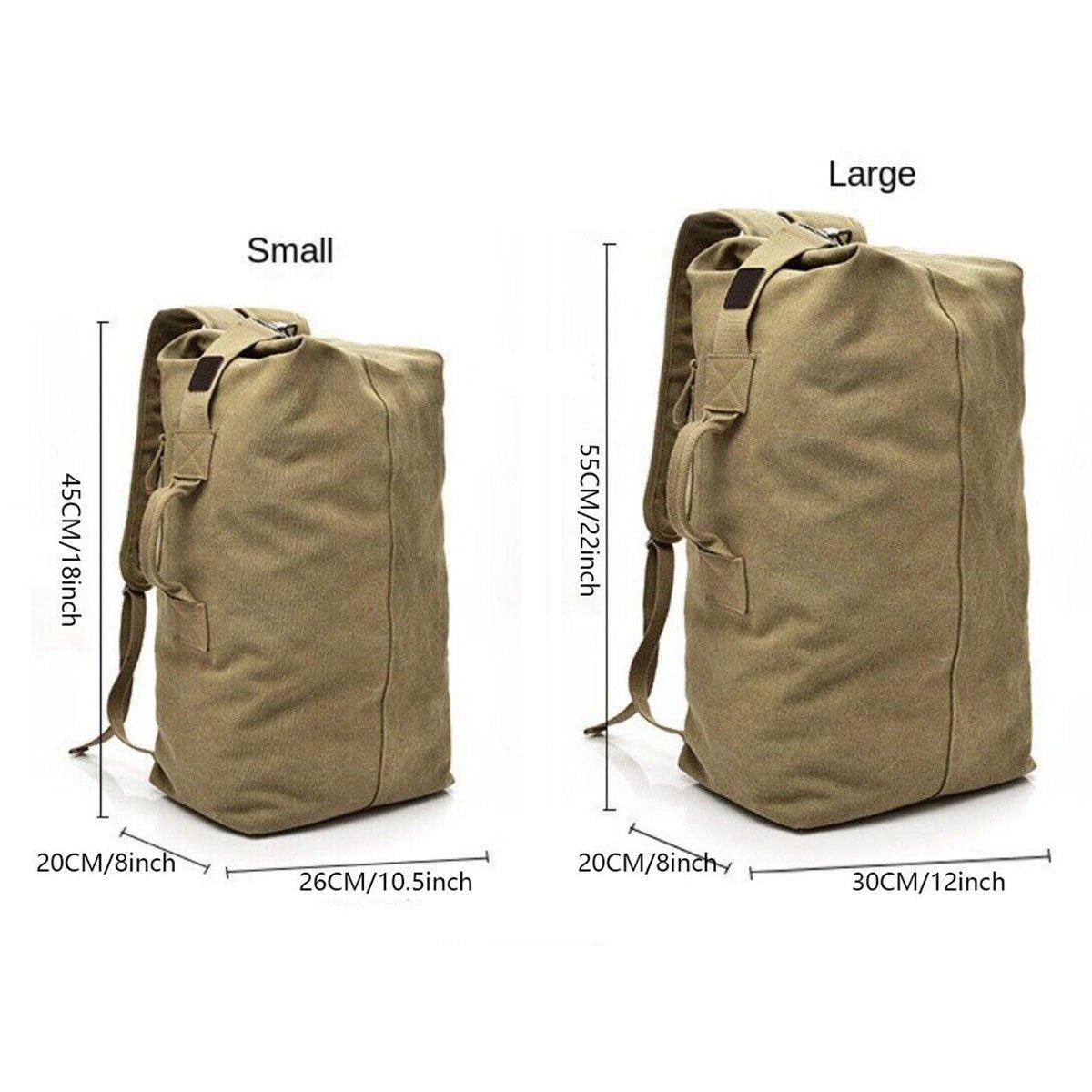 Large Capacity Travel Backpack for Men Outdoor Sports Bag Canvas Rucksack - Black-Big 3