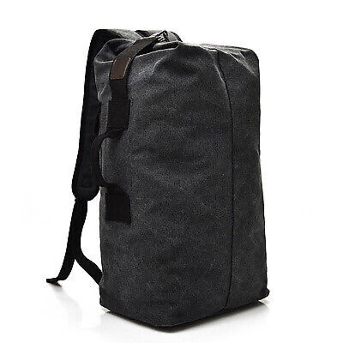 Large Capacity Travel Backpack for Men Outdoor Sports Bag Canvas Rucksack - Black-Big 10