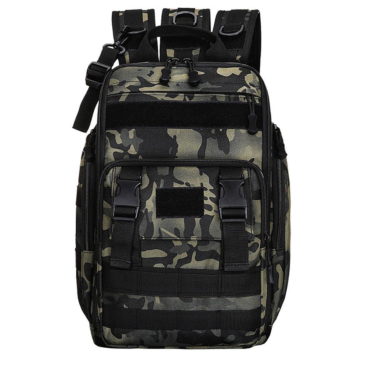 Fishing Tackle Backpack Storage Bag Shoulder Fishing Gear Bags Outdoor Backpack - Night Camouflage 8