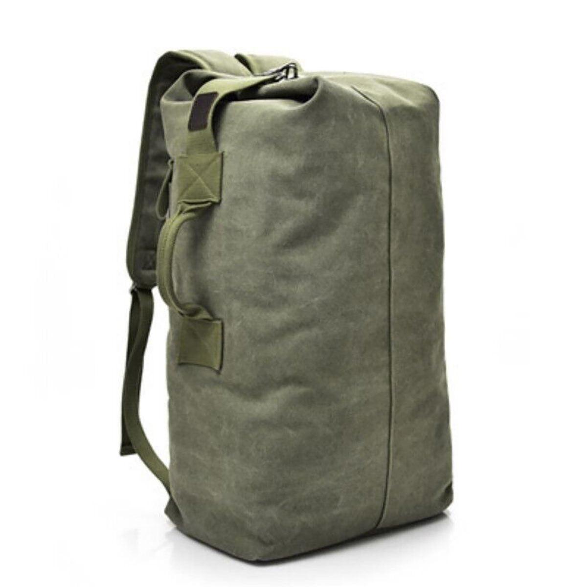 Large Capacity Travel Backpack for Men Outdoor Sports Bag Canvas Rucksack - Khaki-Small 6