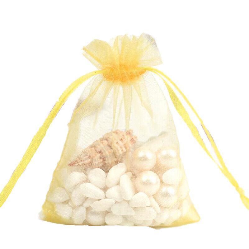 Organza Bag Sheer Bags Jewellery Wedding Candy Packaging Sheer Bags 10*15 cm - Yellow 8