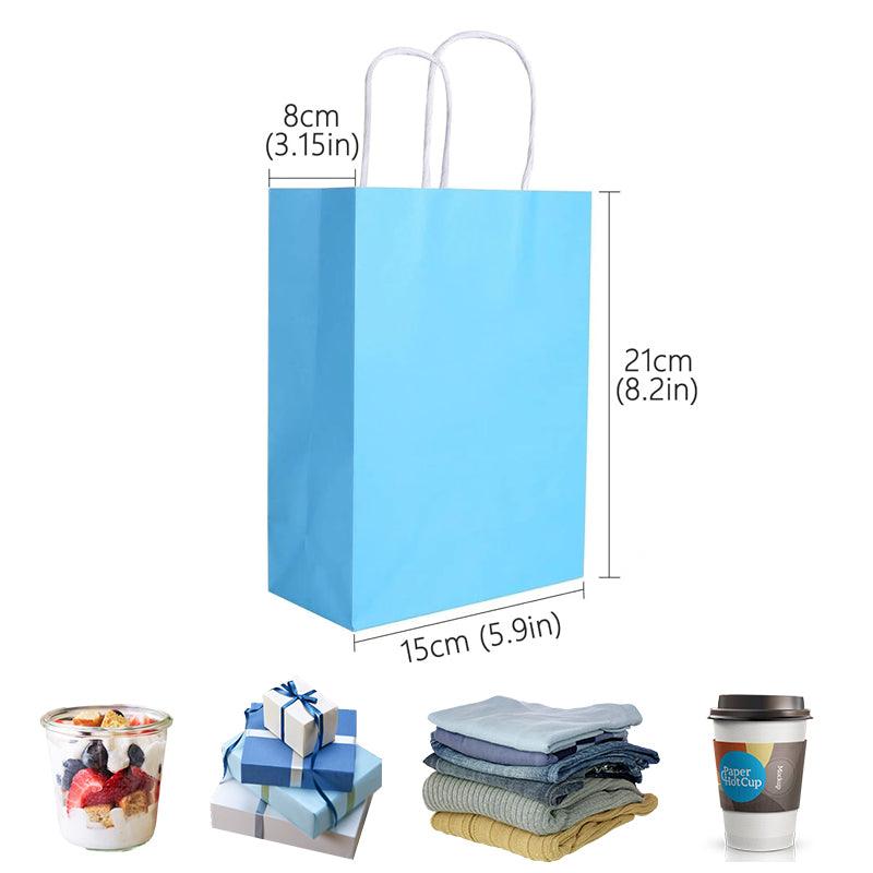 20pcs Small Kraft Paper Gift Bags with Handles for Shopping Party Favour - Brown 3