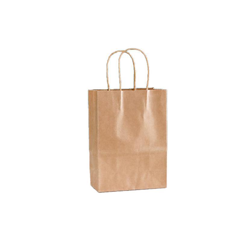 20pcs Small Kraft Paper Gift Bags with Handles for Shopping Party Favour - Brown 9