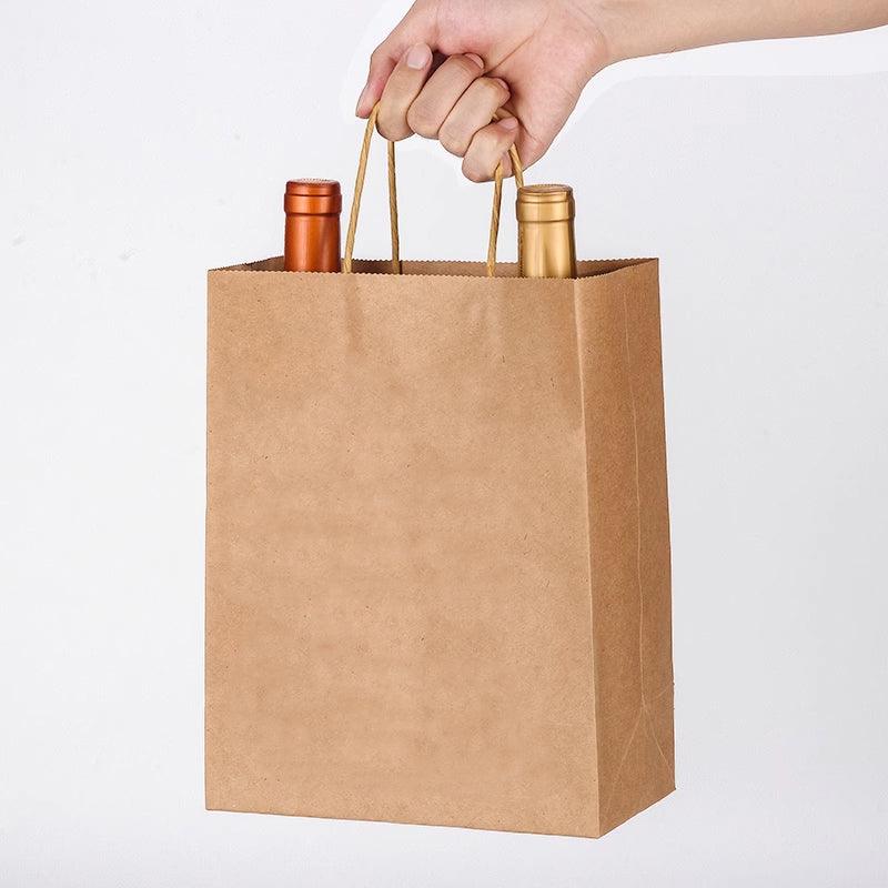 20pcs Small Kraft Paper Gift Bags with Handles for Shopping Party Favour - Light Purple 5