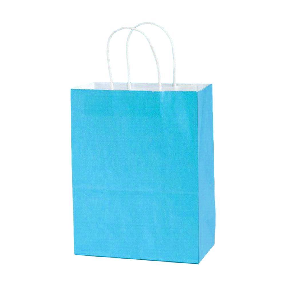 20pcs Small Kraft Paper Gift Bags with Handles for Shopping Party Favour - White 12