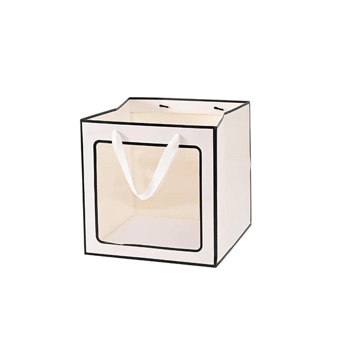 20PCS Open Window for Flower Doll Wedding Gift Transparent Square Packaging Bag - Pink 15-15-15cm 7