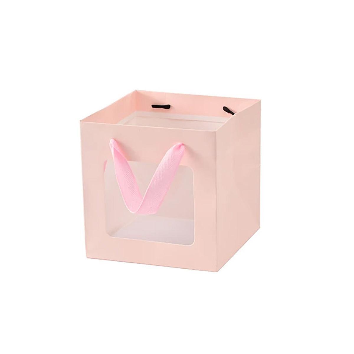 20PCS Open Window for Flower Doll Wedding Gift Transparent Square Packaging Bag - White 15-15-15cm 11