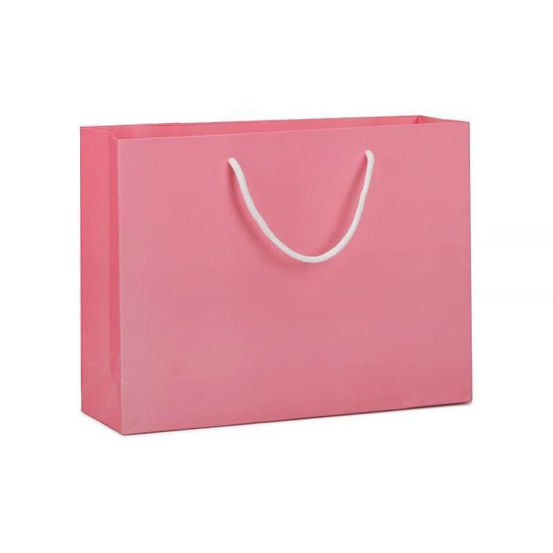 25X Kraft Paper Bags Gift Shopping Bag Carry White Pink Black Bag With Handles - White-10-12-6 5