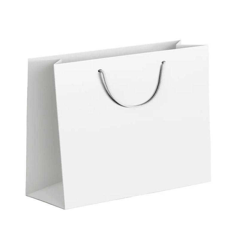 25X Kraft Paper Bags Gift Shopping Bag Carry White Pink Black Bag With Handles - Black-12-15-6 4