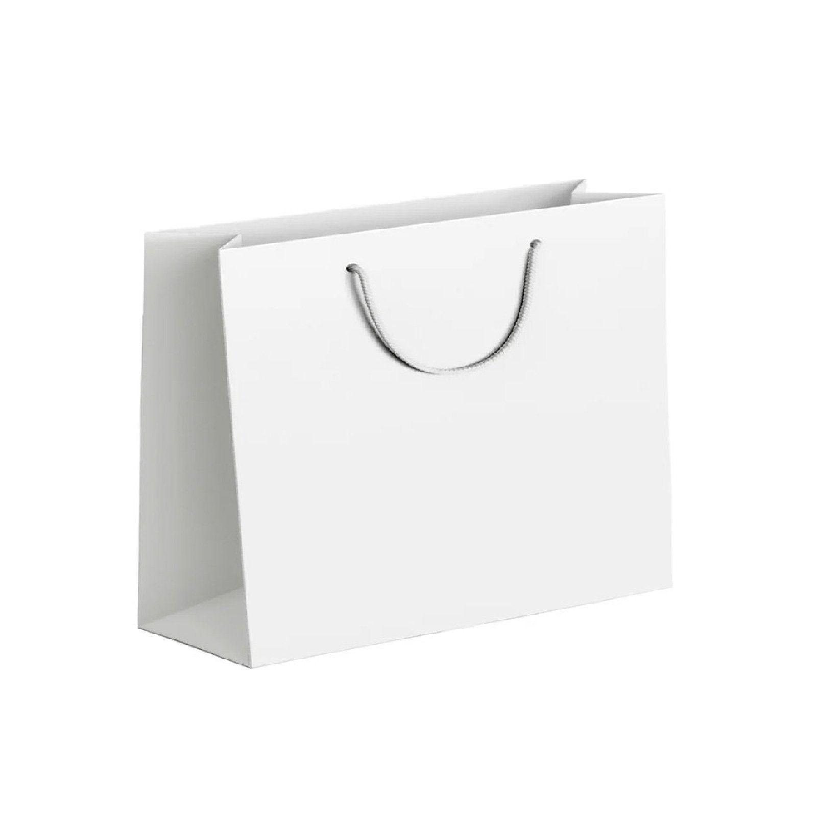 25X Kraft Paper Bags Gift Shopping Bag Carry White Pink Black Bag With Handles - Pink-12-15-6 7