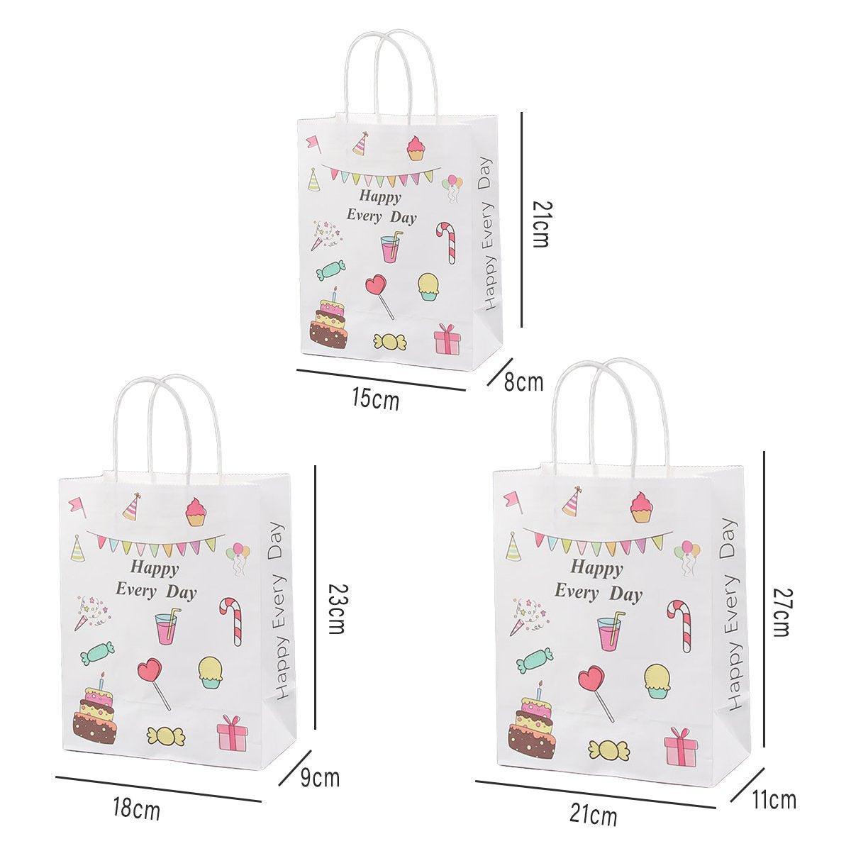 50PCS Colourful Kraft Paper Gift Bags Reusable Party Favor Bags for School Events - BDLW-18*9*23cm 3