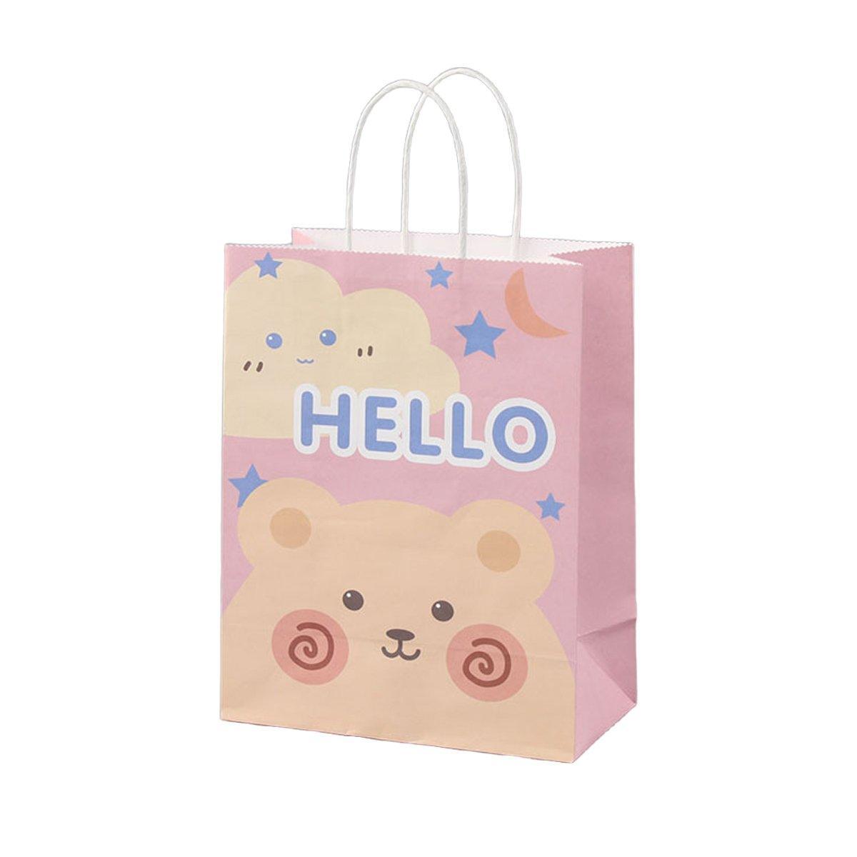 50PCS Colourful Kraft Paper Gift Bags Reusable Party Favor Bags for School Events - BDLW-18*9*23cm 8
