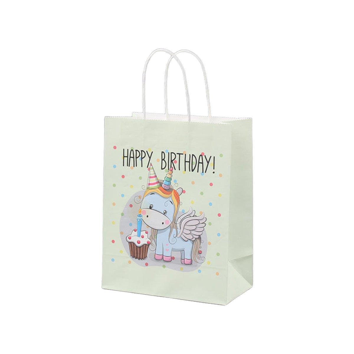 50PCS Colourful Kraft Paper Gift Bags Reusable Party Favor Bags for School Events - BDLW-18*9*23cm 13