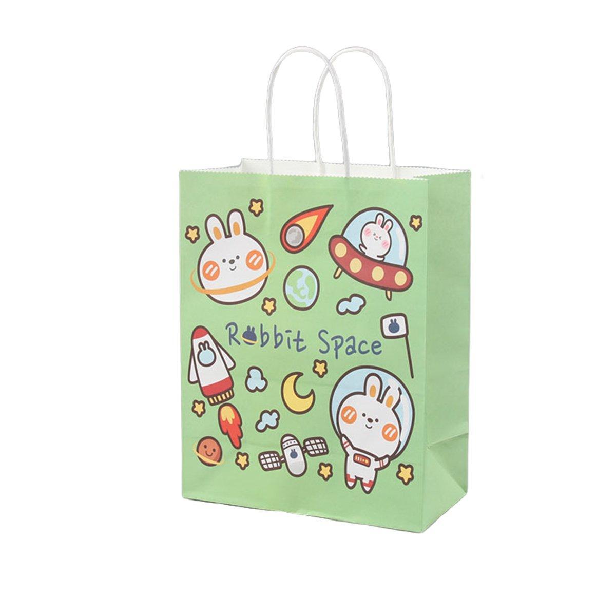 50PCS Colourful Kraft Paper Gift Bags Reusable Party Favor Bags for School Events - BDLW-18*9*23cm 15
