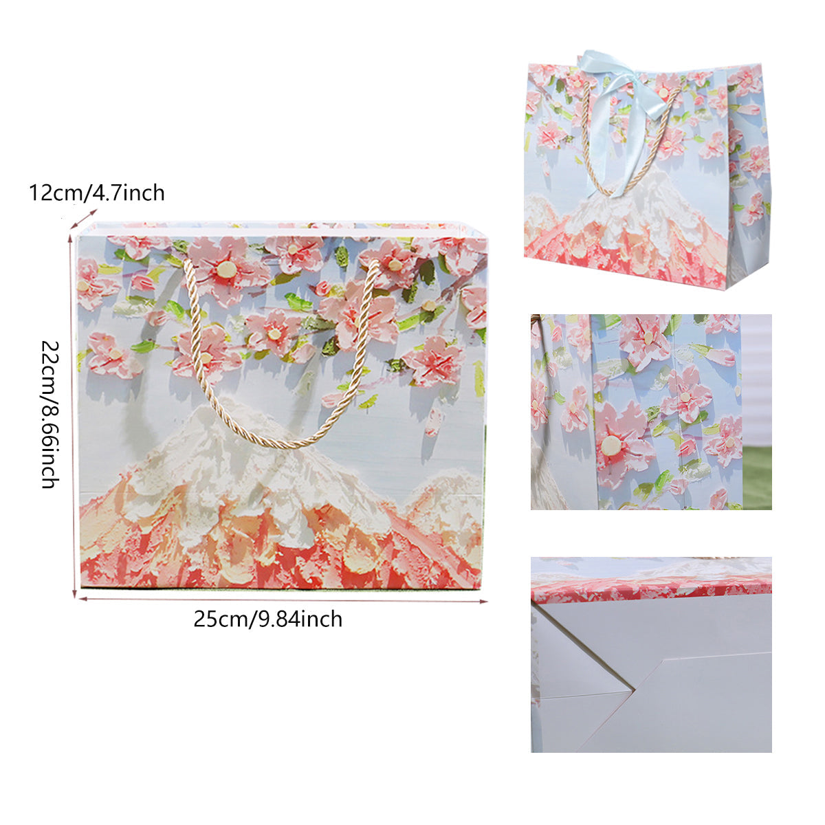 50PCS Cloud Mountain Petals Cream Wind Stereo Oil Painting Paper for Gift Wrapping - B 3