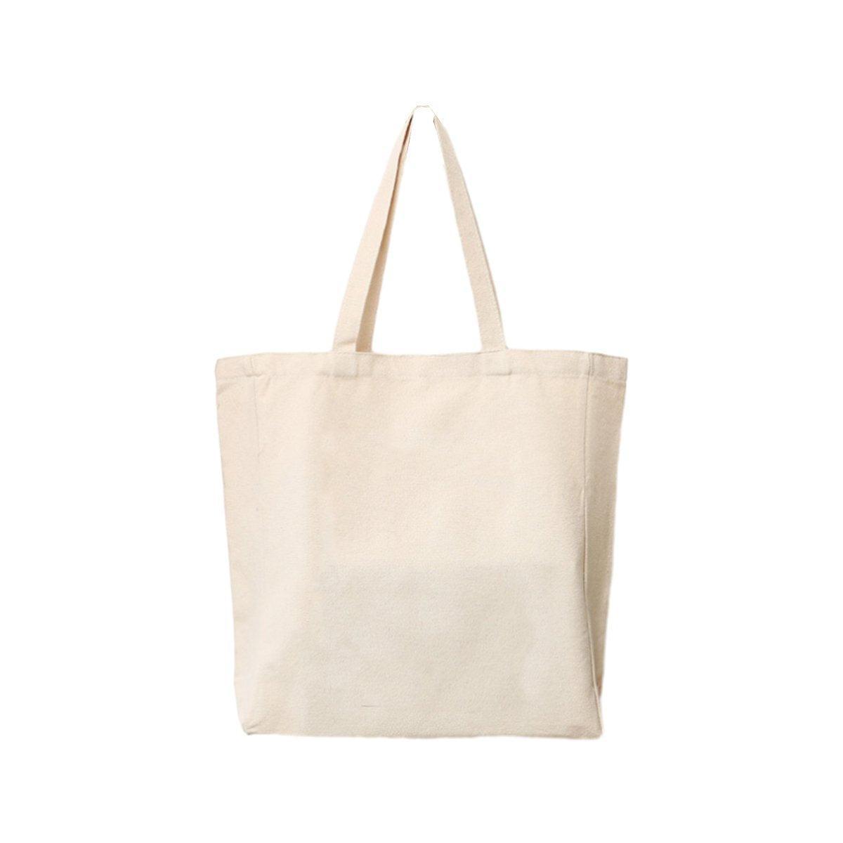5PCS Canvas Tote Bag Cotton Blank DIY Shopping Shoulder Bags - Natural 30*20*10cm 13